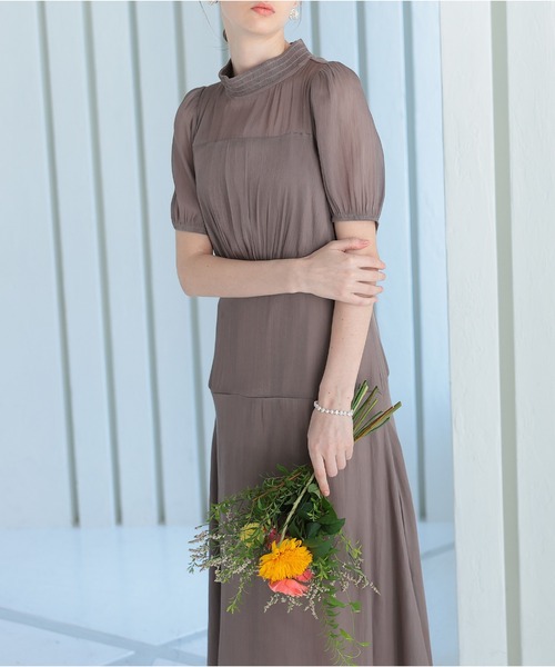 niana（ニアナ） ドレス ハイネックシアーワンピースドレス : ZOZOTOWN