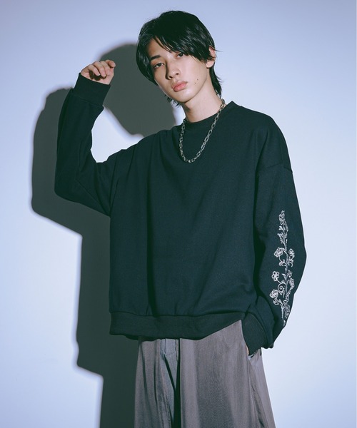 Ellno Loset トレーナー スウェット 袖刺繍ヘビーウェイト