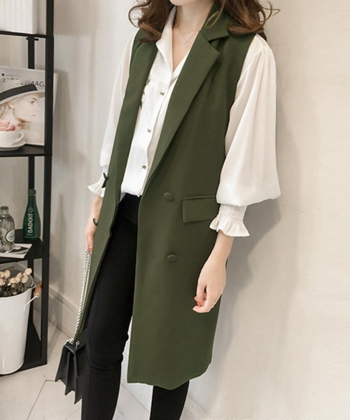 【福袋セール】 ベスト miniministore ジレ ロングベスト レディース ロングジレ トップス