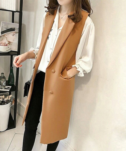 公式サイト miniministore ベスト ジレ ロングジレ レディース ロングベスト トップス