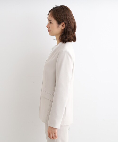 美品 現行 洗える インディヴィ ノーカラー スーツセットアップ ベージュ 38 楽天市場】【SALE／75%OFF】【洗える/SETUP可能】ノーカラー