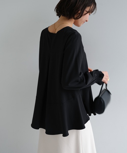 evernavy ブラウス シャツ ペプラムブラウス レディース : ZOZOTOWN