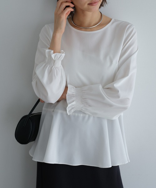 evernavy ブラウス シャツ ペプラムブラウス レディース : ZOZOTOWN