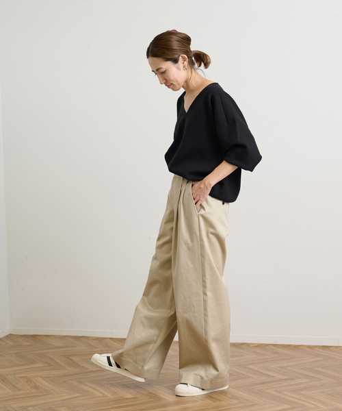 FRAMeWORK チノパン CHINOワイドパンツ レディース : ZOZOTOWN