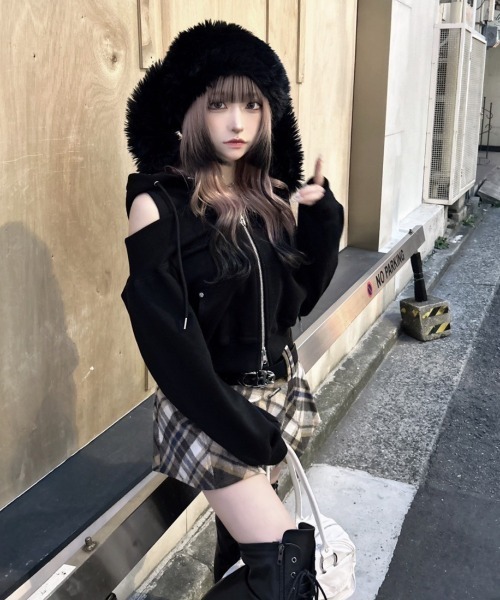 スカート 韓国ブランド Uglyshadow アグリーシャドウ CHECK FLARE  