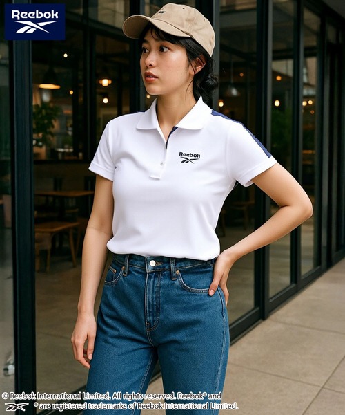 Reebok ストライプ柄 ポロシャツ Reebok ストライプ ポロシャツ | ブラック | FARFETCH JP