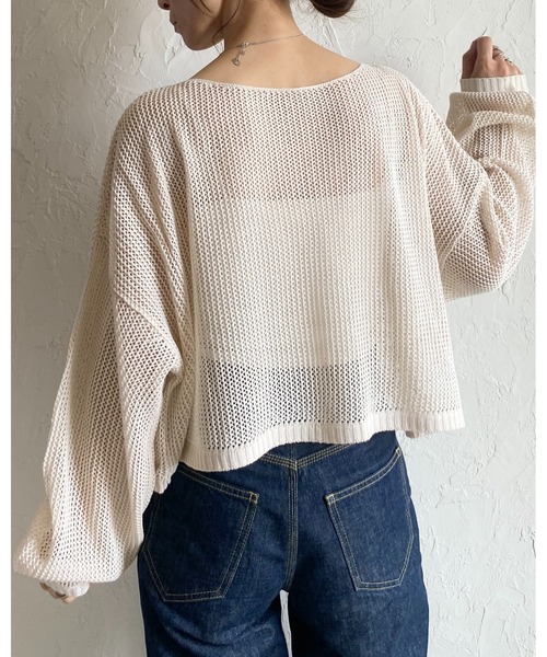 She's Closet サマーニット ニット セーター 透かし編み 長袖ショート
