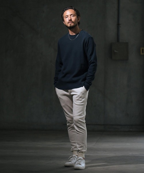 24h限定値下げMEER. RIB HEM SWEAT PANTS / WHT MAXI LENGTH SWEAT PANTS(F WHITE): BOTTOMSjosemoon