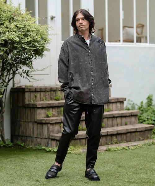 CAMBIO（カンビオ） シャツ ms5734-Chemical Wash Denim Distressed