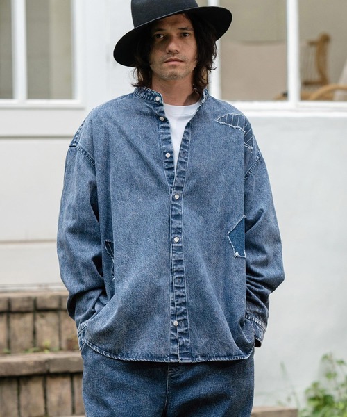 CAMBIO（カンビオ） シャツ ms5734-Chemical Wash Denim Distressed