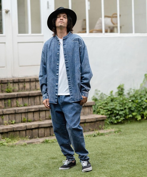 CAMBIO（カンビオ） シャツ ms5734-Chemical Wash Denim Distressed