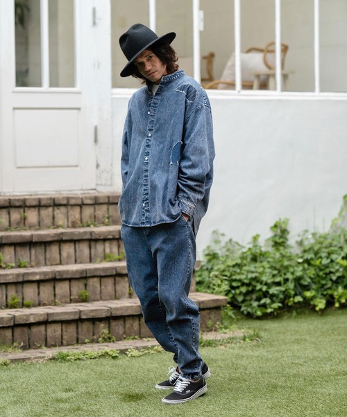 CAMBIO（カンビオ） シャツ ms5734-Chemical Wash Denim Distressed