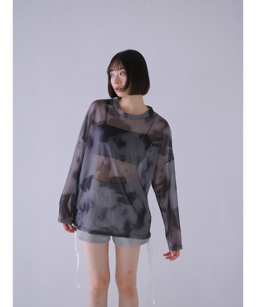 etre シースルールーズTEE セール】2WAY チュールロンT/シースルートップス（Tシャツ