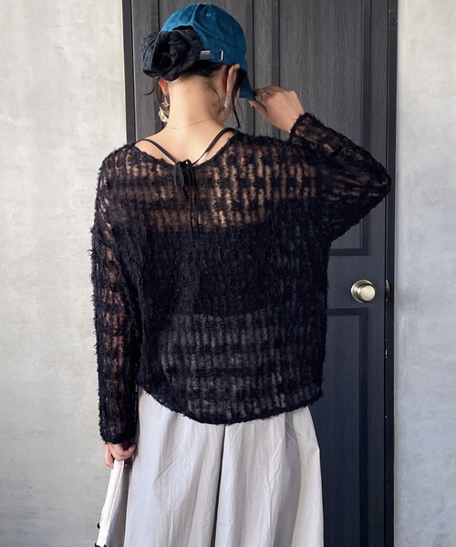 Ketty Cherie シャツ ブラウス チュールフリル前後2wayトップス 