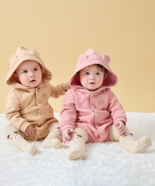HOT BISCUITS ベビー服 ロンパース 「NEW Color Series」耳付き
