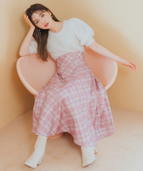 くるみ⭐︎ アンティーク生地使用　くすみピンク コットン スカート 再販！】桜色のリネン＊ポケット付きのタックスカート（丈セミオーダー