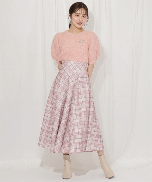 新品　ウィルセレクション　バイヤス　チェック　サーキュラー　スカートニット 新品 ウィルセレクション バイヤス チェック サーキュラー スカートニット