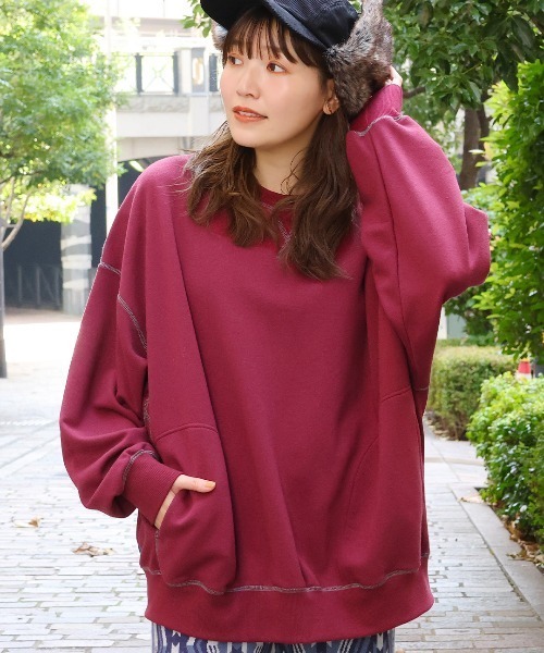 トレーナー スウェット スウェット×キルティングプルオーバー レディース チチカカ トレーナー スウェット スウェット×キルティングプル