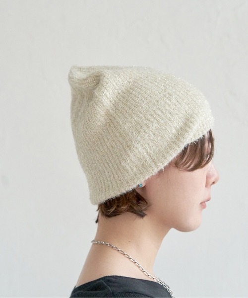 notch. ニット帽 ニットキャップ ラメニットビーニー レディース