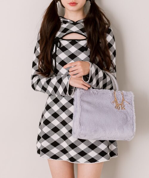 OLIVE des トートバッグ バッグ Aimerianejoeチャーム付きファー