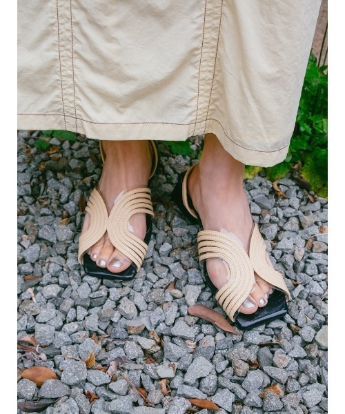 sahara サンダル Curve Line Metallic Sandals レディース