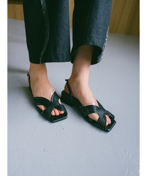 カーブラインサンダル sahara サンダル Curve Line Metallic Sandals レディース