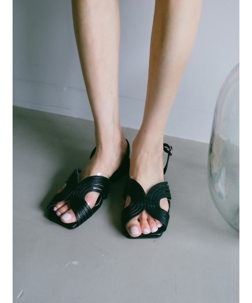 sahara サンダル Curve Line Metallic Sandals レディース