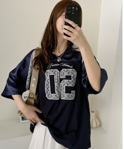 tシャツ 異素材ドッキングブラウス レディース 夏 Tシャツ レディース トップス 異素材ドッキング 裾ドロー