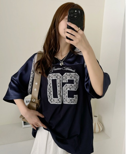 tシャツ VネックナンバリングTシャツ レディース メンズ ナンバリングtシャツ（レディーストップス）（襟首タイプ：V