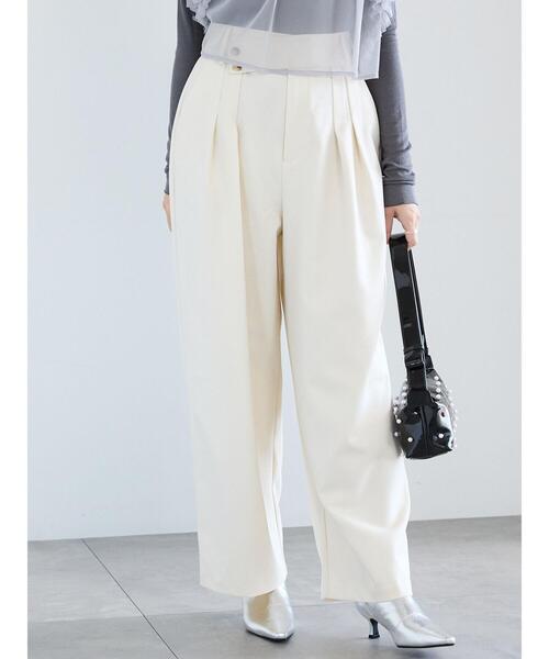 ☆美品☆ AMERI アシンメトリーベルト付パンツ 8051 Te chichi パンツ アシンメトリーベルトタックワイドパンツ