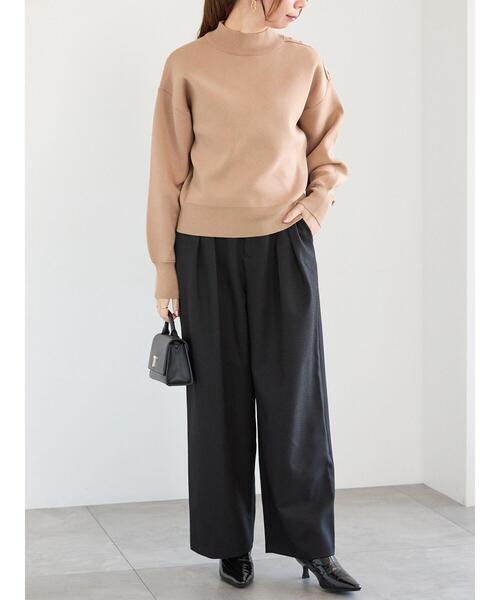 nokcha アシンメトリーワイドパンツ Te chichi パンツ アシンメトリーベルトタックワイドパンツ