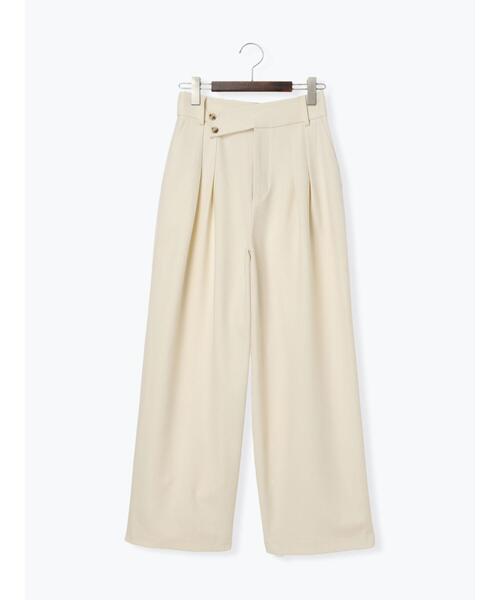 Te chichi パンツ アシンメトリーベルトタックワイドパンツ
