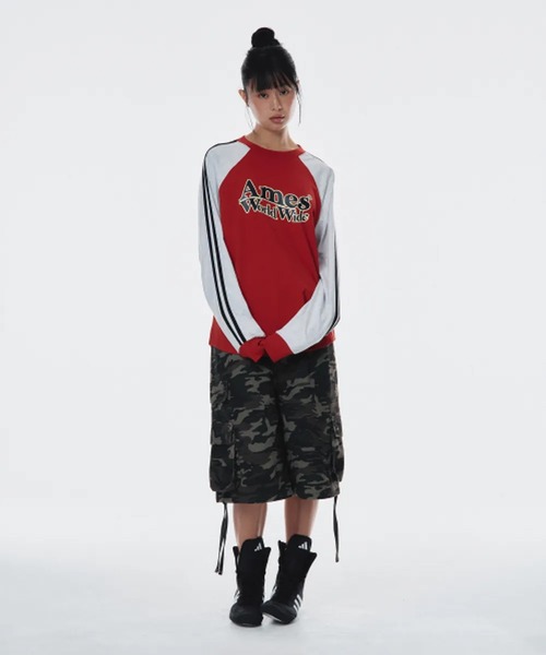 tシャツ A'GEM/9 × .kom 「AMESWORLDWIDE/アメスワールドワイド」 LINETAPE RAGLAN LONGSLEEVE T A'GEM/9 × .kom 『AMESWORLDWIDE/アメスワールドワイド