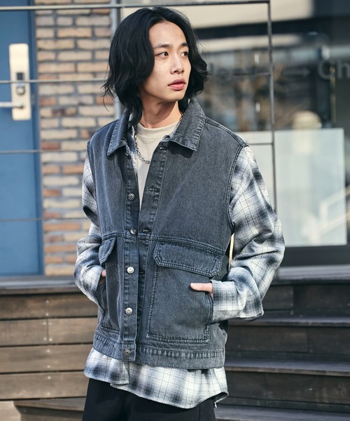 WEGO（ウィゴー） ベスト ジレ WEGO/ワーカーズデニムベスト メンズ
