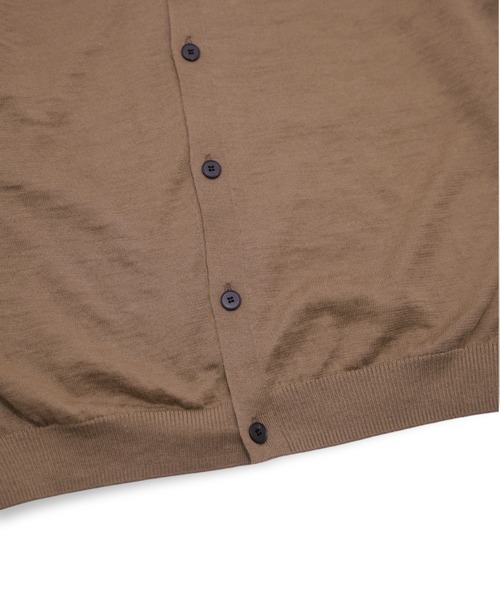 【ATON】RAMIE WOOL ポロニットカーディガン COTTON WASHI BOUCLE | POLO CARDIGAN – ATON | エイトン