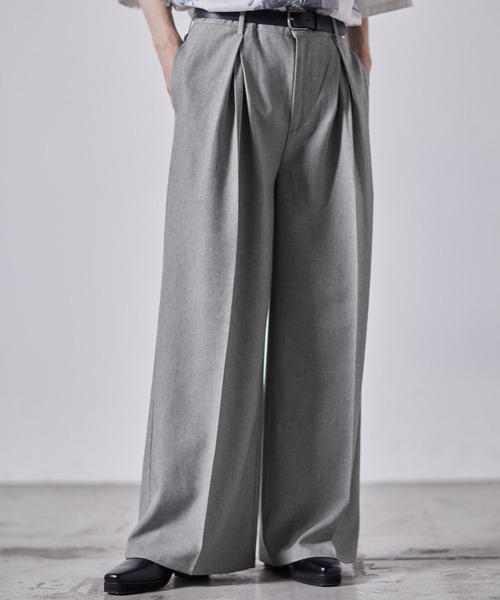 【超新作】 CLEL スラックス 「CLEL」Linen Blend 3D Tuck Slacks/リネン パンツ