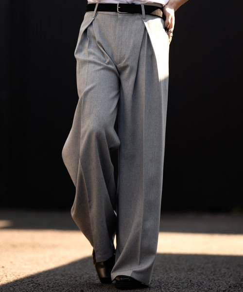 CLEL スラックス 「CLEL」Linen Blend 3D Tuck Slacks/リネン