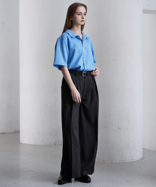 CLEL（クレイル） スラックス 「CLEL」Linen Blend 3D Tuck Slacks