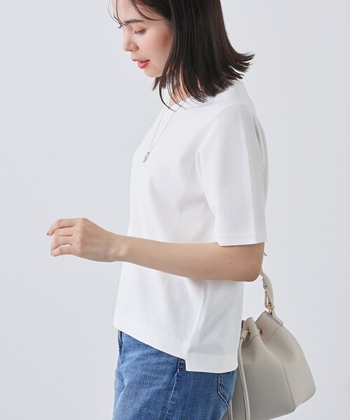 INDIVI ニット セーター 「洗える／清涼感」レーヨンストレッチ