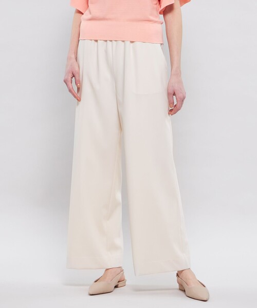 パンツ ライトストレッチ ワイドストレートパンツ レディース