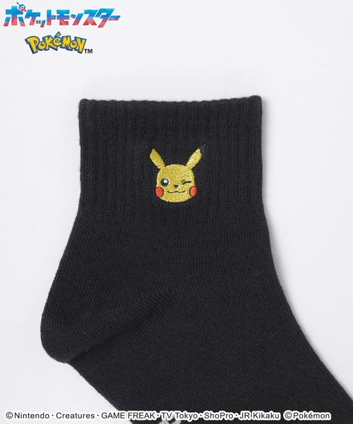 Honeys（ハニーズ） 靴下 ポケモン／ソックス（黒） レディース