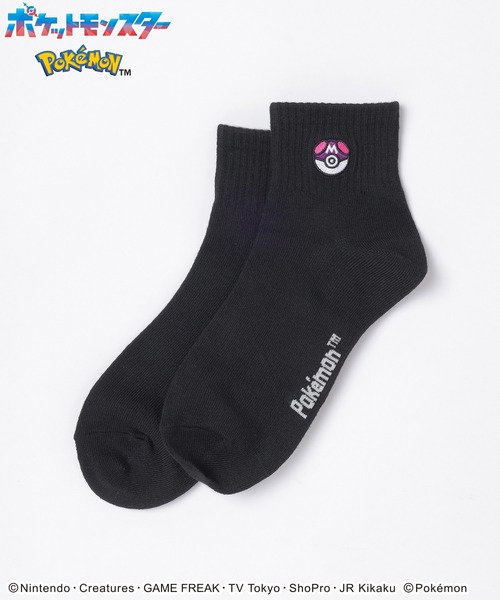 Honeys（ハニーズ） 靴下 ポケモン／ソックス（黒） レディース