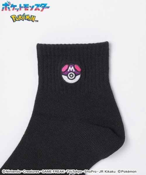 Honeys（ハニーズ） 靴下 ポケモン／ソックス（黒） レディース