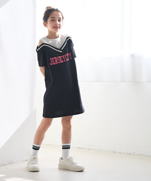 coca ワンピース キッズ タンクレイヤードカットソーワンピース
