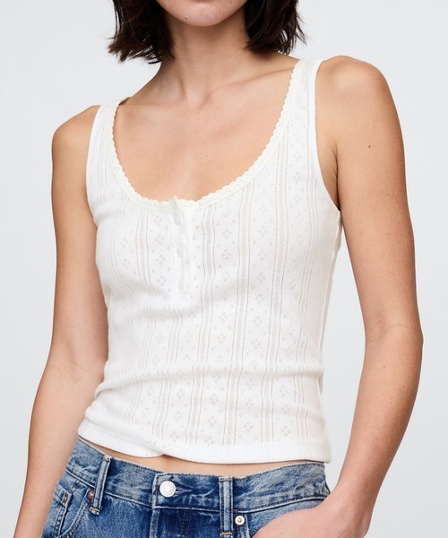 ノースリーブ GAP タンクトップ ノースリーブ ポインテール レディース