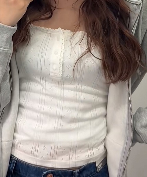 GAP タンクトップ ノースリーブ ポインテール レディース
