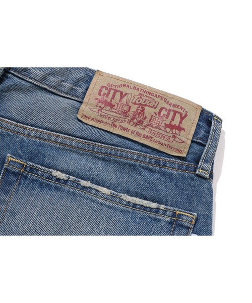 A BATHING APE ジーンズ TWIN STA RELAXED FIT DENIM SHORTS
