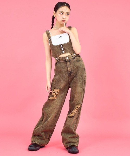 チャイルドウーマン　child woman オーバーオール　デニムサロペット CHILD WOMAN サロペット オーバーオール デニム/カツラギ