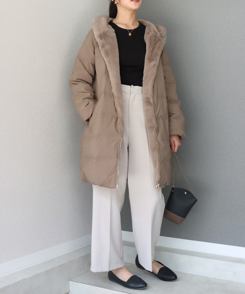 「libelle more」 「MARBLEWALTZ」ダウンコート M ネイビー レディース_画像3