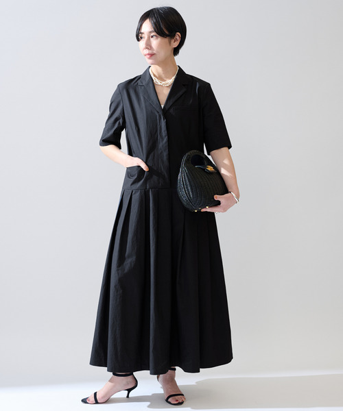 【美品】　VERMEIL par iena 7部袖ワンピース VERMEIL par iena ワンピース コットンリネンタイプライター